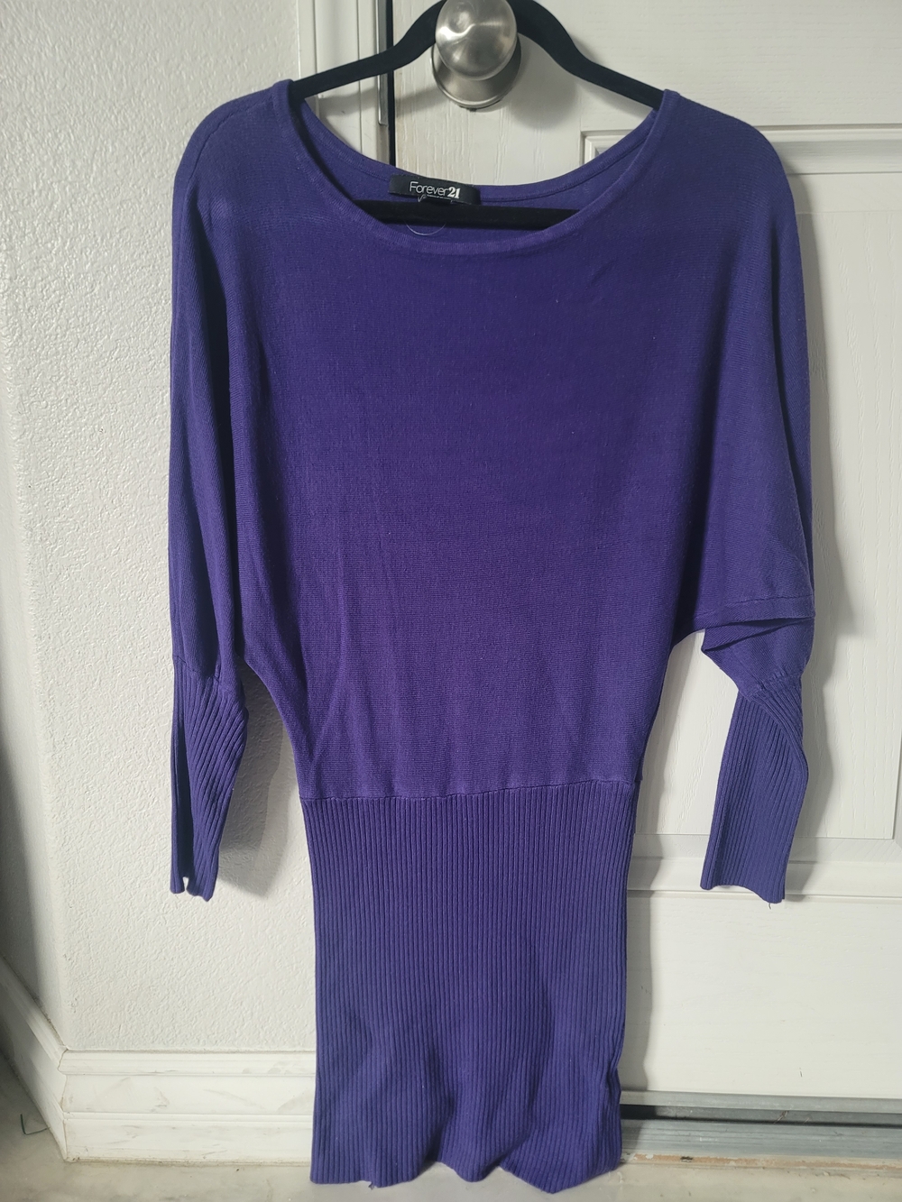 Forever 21 Deep Purple Ribbed Waist Knit Dress